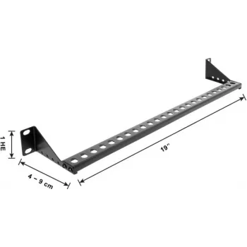 Delock 19 inch 1U kaablihalduspaneel reguleeritava sügavusega 40-90 mm, must