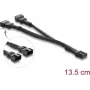 Delock Y-ventilaatori kaabel 1 x 4 Pin PWM emane kuni 2 x 4 Pin PWM isane punutud varjestusega 13.5 cm must
