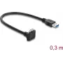 Delock USB 5 Gbps kaabel USB Type-A isane USB Micro-B isane kruvilukuga 90° üles nurga all 0,3 m must