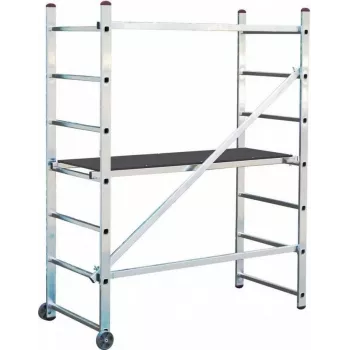 KRAUSE CORDA tellingumini kõrgus 3m alumiiniumist mobiilne tellingutorn 4 pöördrattaga, platvorm 1500x600mm, koormusklass 2, EN 1004