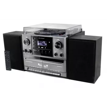 Soundmaster MCD5600SW Stereo muusikakeskus DAB+ raadio, CD-mängija, plaadimängija, topeltkassettidekiga, Bluetooth, USB-salvestusega - must