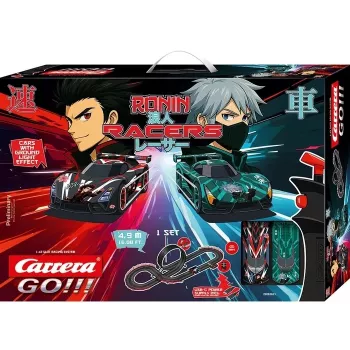 Carrera GO Ronin Racers 1:43 Slot Car Racing Set Loopi ja Fly-Overiga