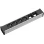 Bachmann CONI 4xUTE 2xABD toitejaotur, 4 universaalset pistikupesa, 2 USB-laadimisporti, must