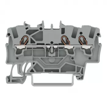 WAGO 2001-1301 3-juhuline läbiv klemmliist, 1,5 mm², Push-in CAGE CLAMP, Ex e II, hall