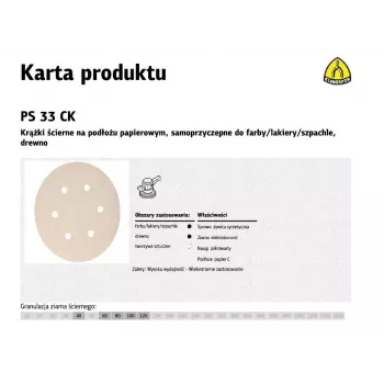KRAUSE KLINGSPOR PS 33 CK 150 mm P60 GLS3 mitme auguga lihvketas, 100 tk