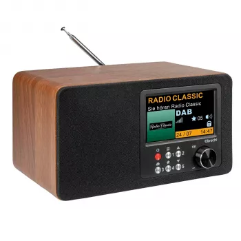 Albrecht DR 863 DAB+ FM digitaalraadio Bluetoothiga, puitkorpuses, värvilise ekraaniga, laetava akuga