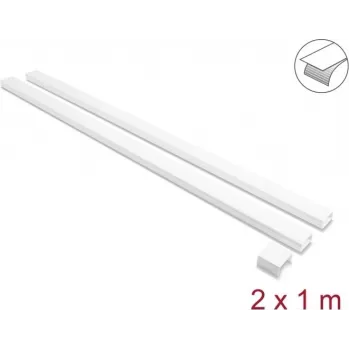 Delock isekleepuv kaablikanal libiseva kaanega 40 x 19 mm, ühendustükk, 1 m, 2-pakk, valge