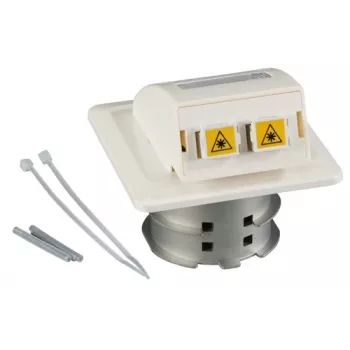 EFB Elektronik FTTH-OUTLET-LC-OM3 Pindamisseinale kinnitatav fiiberoptiline seinapistikupesa, 2x LC-Duplex OM3 multimode, puhas valge