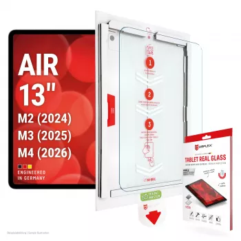 DISPLEX Tahvelarvuti Real Glass ekraanikaitse iPad Air 13 (2024/2025/2026) - karastatud klaas, 9H kõvadus, ülikristallselge