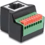 Delock RJ45 emane 8-kontaktilise klemmliistu adapter, 90° nurga all, surunupuga, must