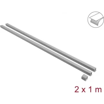 Delock isekleepuv kaablikanal libiseva kaanega 24 x 14 mm, 1 m, 2-pakk, hall, koos ühendusdetailiga