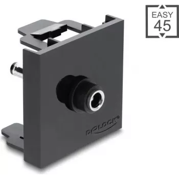 Delock Easy 45 moodul DC 5.5 x 2.1 mm emane kuni DC 5.5 x 2.5 mm isane adapter must