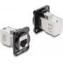 Delock D-Type moodul RJ45 emane-emane 90° nurga all Cat.6A must/hõbe