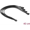 Delock ventilaatori kaabli jagaja 1 x 4 Pin PWM pistikupesa pistikule + 3 x 4 Pin pistikut (3 tihvti hõivatud) punutud varjestusega 40 cm must