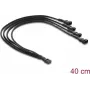Delock ventilaatori kaabli jagaja 1 x 4 Pin PWM pistikupesa pistikule + 3 x 4 Pin pistikut (3 tihvti hõivatud) punutud varjestusega 40 cm must