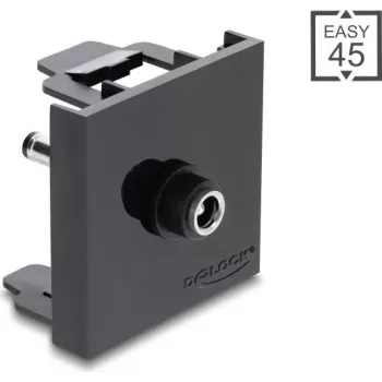 Delock Easy 45 moodul DC 5.5 x 2.5 mm pistikupesa – DC 5.5 x 2.1 mm pistik, must