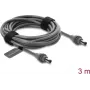Delock 91824 DC 5,5 x 2,1 mm kuni DC 5,5 x 2,1 mm toitekaabel Starlink Mini jaoks, 3 m, hall