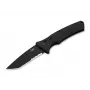 Heckler & Koch FD01 automaatne Tanto D2 kokkupandav nuga, must alumiiniumist käepide, D2 terasest tera, nupulukk, 85mm tera