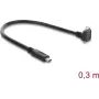 Delock USB 5 Gbps kaabel USB Type-C isane sirge – USB Micro-B isane 90° nurga all ülespoole, kruvide vahekaugus 18 mm, 0,3 m, must