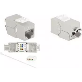 LogiLink NK4067 Cat.8.1 Keystone Jack, STP, Tool-Free, RJ45 Female, 40G, 2000 MHz, Class I, Zinc Die-Cast, 1 Pack