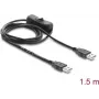 Delock USB toitekaabel Type-A isane-isane lülitiga 1,5 m