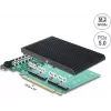 Delock PCI Express 5.0 x16 kaart 4 x sisemise NVMe M.2 Key M pesaga, jahutusradiaatoriga - Bifurcation