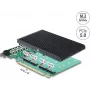 Delock PCI Express 5.0 x16 kaart 4 x sisemise NVMe M.2 Key M pesaga, jahutusradiaatoriga - Bifurcation