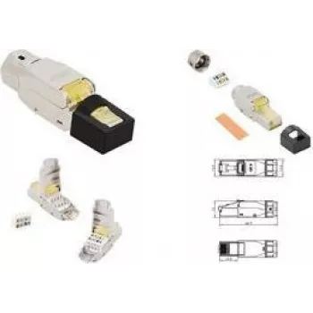 LogiLink MP0085 Field Assembly Cat.8.1 RJ45 Plug, Shielded, Extra Short