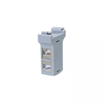 LogiLink DIN-raami kinnitusadapter 2 kaitstud Cat.6A inline-ühendusega, 10G, PoE++ (MP0079)