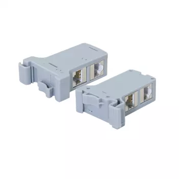 LogiLink DIN-raami kinnitusadapter 2 kaitstud Cat.6A inline-ühendusega, 10G, PoE++ (MP0079)