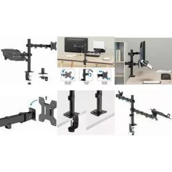 LogiLink BP0220 Monitori ja sülearvuti lauakinnitus, 17 tolli-32 tolli, 10kg monitor, 9kg sülearvuti, must