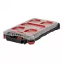 Milwaukee PACKOUT Slim Organizer Medium 8277387 - IP65 vee- ja tolmukindel, 10 eemaldatavat sahtlit, läbipaistev polükarbonaadist kaas, metallist tugevdatud lukud, punane/must