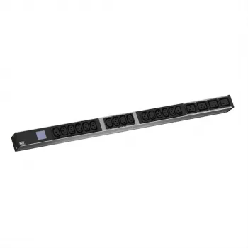 Bachmann BN0500 Local Metered 1U 19 inch Alumiinium PDU, 6x C13 + 2x C19, CEE 16A, Pinge tõusukaitse, 3m