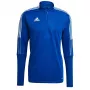 adidas Tiro 21 meeste treeningpluus, Team Royal Blue/Valge, pikkade varrukatega, veerandzipiga, suurus XL