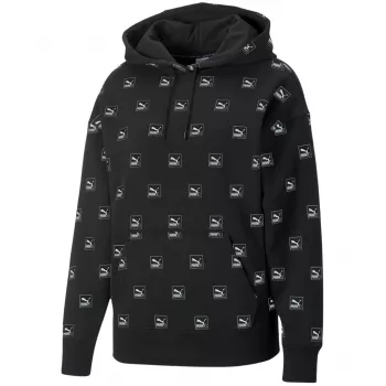 PUMA Brand Love AOP Dressipluus FL Must 535706 01 meeste lõdva istuvusega kogu trükiga pullover