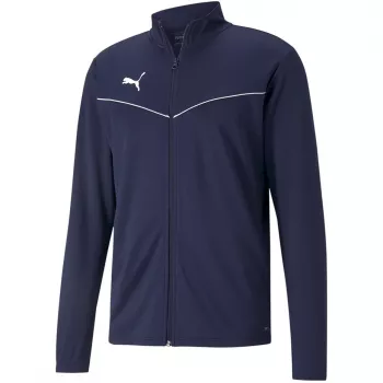 PUMA teamRISE treeningpolüjope mereväesinine 657392 06 S meeste täispikkusega tõmblukuga jalgpallijope