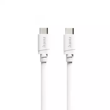 Hama USB-C to USB-C kaabel, 2 m, 60 W Power Delivery, valge