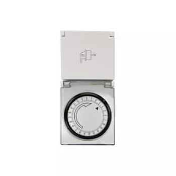 LogiLink ET0006 Välitingimustes kasutatav mehaaniline taimer, IP44, 3680 W, 16 A, päevaprogramm, 96 segmenti, 15-minutilised intervallid, Schuko, must/hall