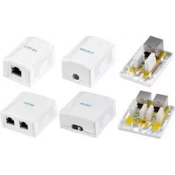 LogiLink NP0097 Cat.6A pinnakinnituskarp, 2x RJ45, varjestatud, valge