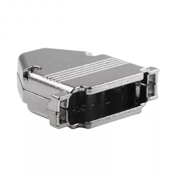 EFB Elektronik 29432.1V2 Täismetallist kate E-GP25G pingevabastusega, D-Sub 25-pin, EMI/RFI varjestatud, tsinksulam, hõbedane