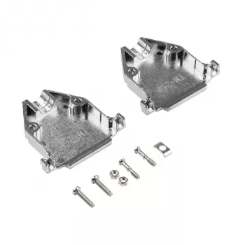 EFB Elektronik 29432.1V2 Täismetallist kate E-GP25G pingevabastusega, D-Sub 25-pin, EMI/RFI varjestatud, tsinksulam, hõbedane
