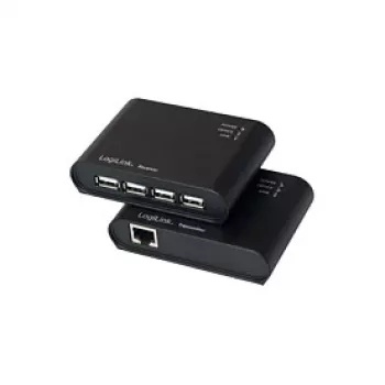 LogiLink USB 2.0 Cat.5 Extender 4 pordiga jaamaga, 50 m, must