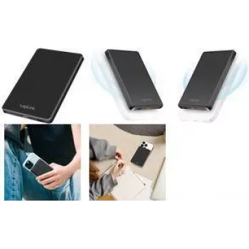 LogiLink PA0352 Magnetiline juhtmevaba toitepank 5000 mAh 20W PD USB-C must