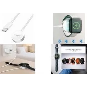 LogiLink PA0379 Induktiivne laadimiskaabel Apple Watchile, valge, 1 m