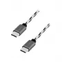 LogiLink USB 2.0 Type-C 3-kaabliline komplekt, C/M kuni C/M, Alu, Nailon, Valge/Must