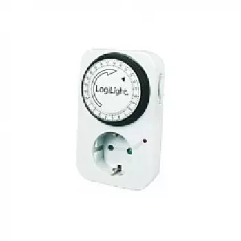 LogiLink mehaaniline taimer ET0001, igapäevane programmeeritav, 16A/3680W, 230V, tüüp F Schuko, valge
