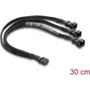 Delock ventilaatori jaoturkaabel 1 x 4-pin PWM emane kuni 2 x 4-pin PWM isane (teine 3-pin ühendatud) punutud varrukaga 30 cm must