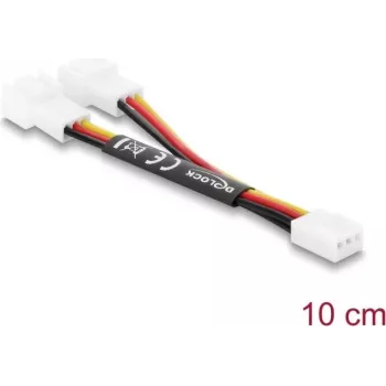 Delock Y-ventilaatori kaabel 1 x 3 Pin emane kuni 2 x 3 Pin isane 10 cm