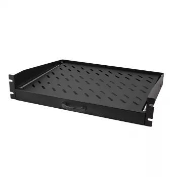 LogiLink 19-tolline konsoolriiul 2U, väljatõmmatav, 350 mm sügav, 30 kg koormus, must