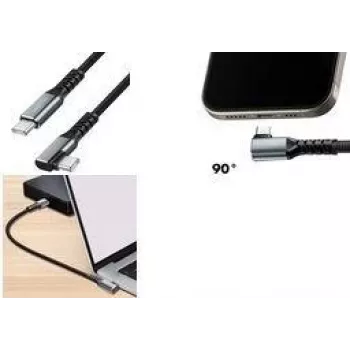 LogiLink USB 3.2 Gen 2 USB-C to USB-C nurkkaabel, 0,5m, 10Gbps, 100W PD, 4K video, must/hall (CU0270)